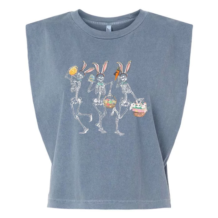 Easter Dancing Skeleton Garment-Dyed Women's Muscle Tee