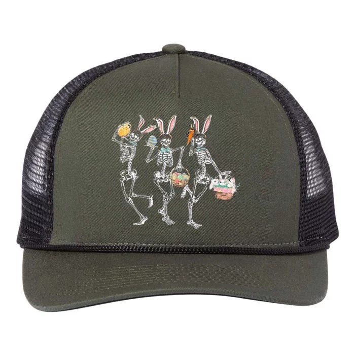 Easter Dancing Skeleton Retro Rope Trucker Hat Cap