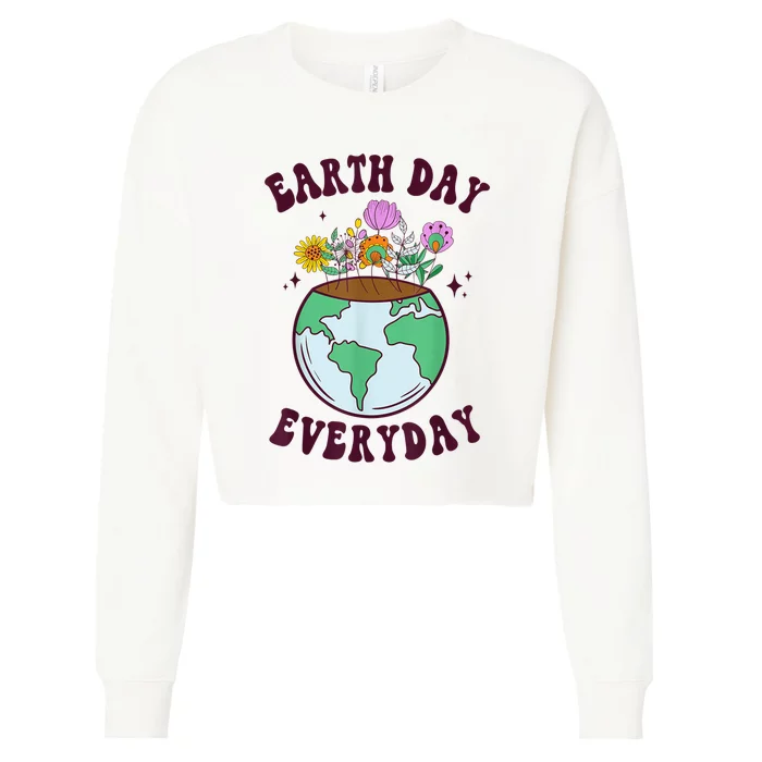 Earth Day Save Our Home Plant More Trees Go Planet Cropped Pullover Crew