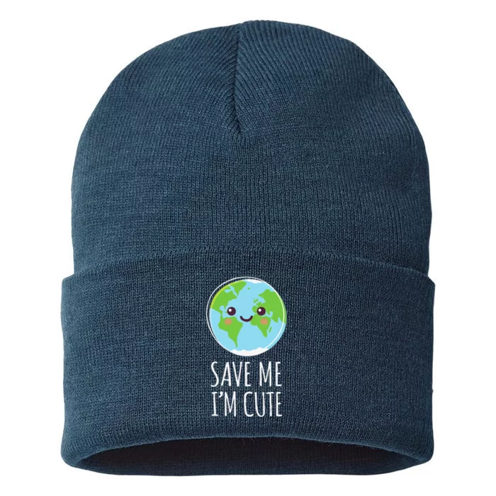 Earth Day Save Our Planet Recycle Climate Change Sustainable Knit Beanie