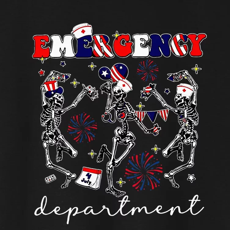 Emergency Department Skeleton Dancing Er Nurse Women's Crop Top Tee