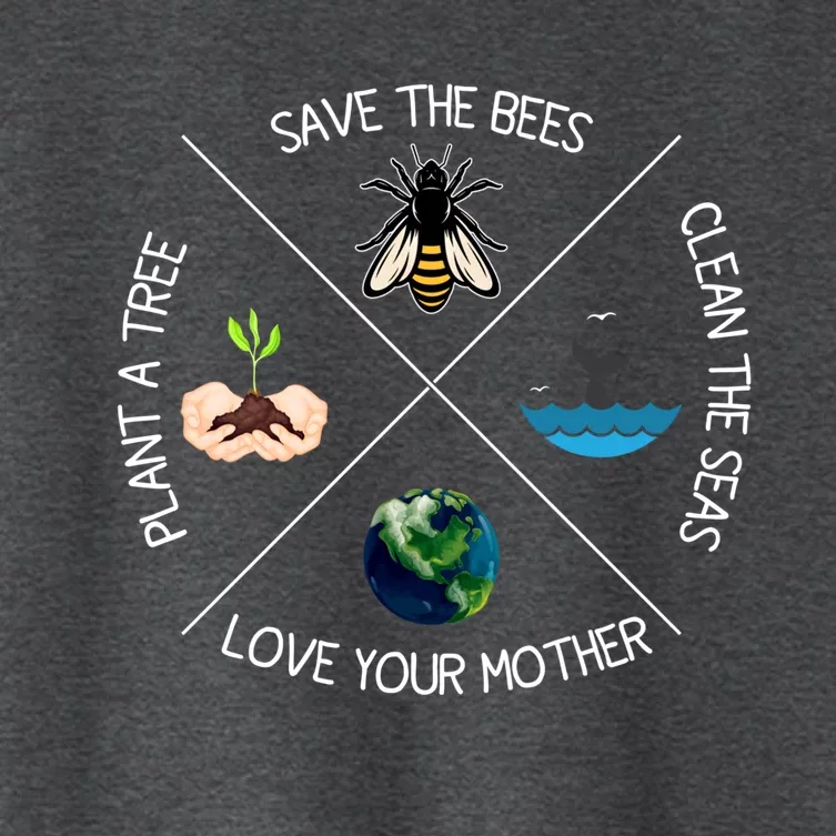 Earth Day Save Bees Clean Seas Plant Trees Love Your Mother Gift Women's Crop Top Tee