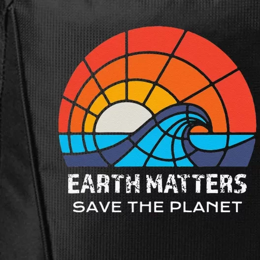 Earth Day Save Planet Matters Climate Change Awareness Sea City Backpack