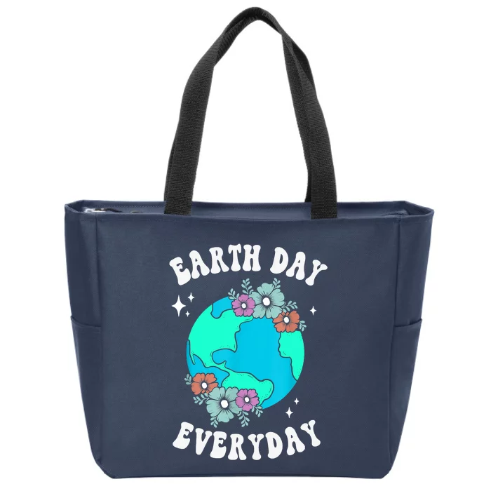 Earth Day Save Our Home Plant More Trees Go Planet Zip Tote Bag