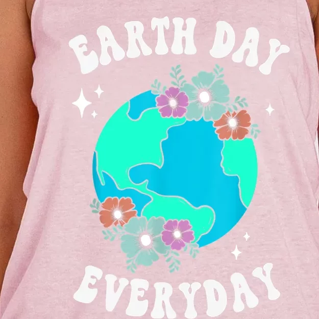 Earth Day Save Our Home Plant More Trees Go Planet Women's Knotted Racerback Tank