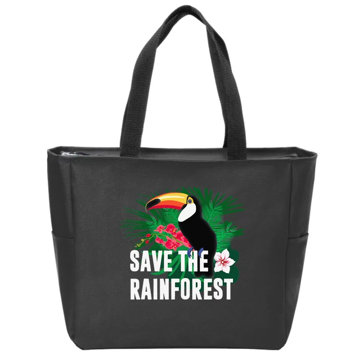 Earth Day Save The Rainforest Zip Tote Bag