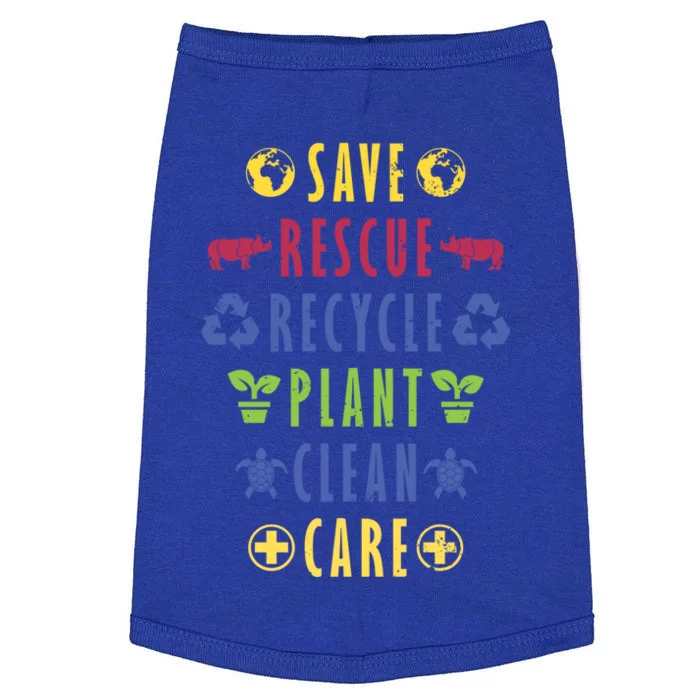 Earth Day Save Rescue Recycle Plant Clean Care Peace Lovers Gift Doggie Tank