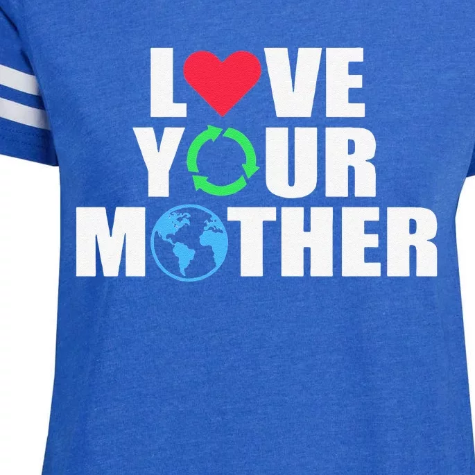 Earth Day Save The Planet Mother Earth Love Long Sleeve Enza Ladies Jersey Football T-Shirt