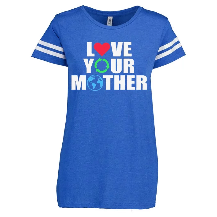 Earth Day Save The Planet Mother Earth Love Long Sleeve Enza Ladies Jersey Football T-Shirt