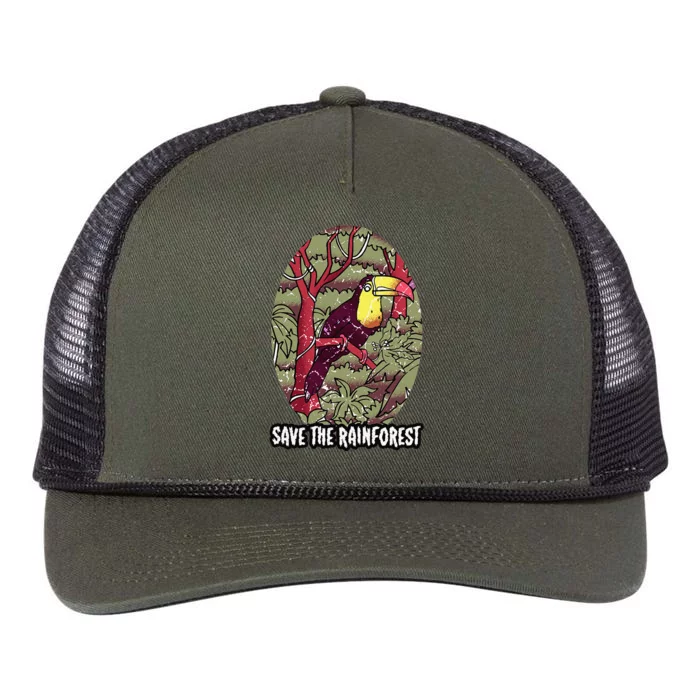 Earth Day Save The Rainforest Jungle Vintage Retro Rope Trucker Hat Cap