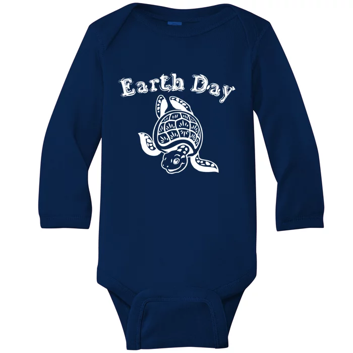 Earth Day Sea Turtle Animal Nature Conservation Activist Gift Baby Long Sleeve Bodysuit