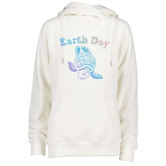 Earth Day Sea Turtle Animal Nature Conservation Activist Cool Gift Womens Funnel Neck Pullover Hood