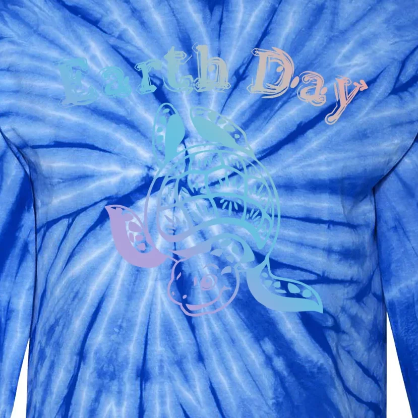 Earth Day Sea Turtle Animal Nature Conservation Activist Cool Gift Tie-Dye Long Sleeve Shirt