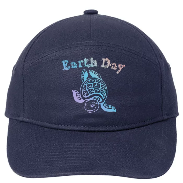 Earth Day Sea Turtle Animal Nature Conservation Activist Cool Gift 7-Panel Snapback Hat