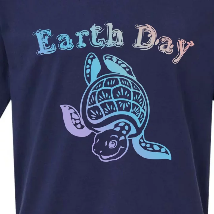 Earth Day Sea Turtle Animal Nature Conservation Activist Cool Gift Sueded Cloud Jersey T-Shirt