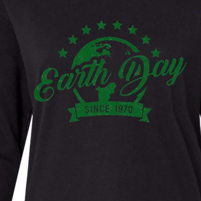 Earth Day Since 1970 Retro Globe Science Gift Womens Cotton Relaxed Long Sleeve T-Shirt