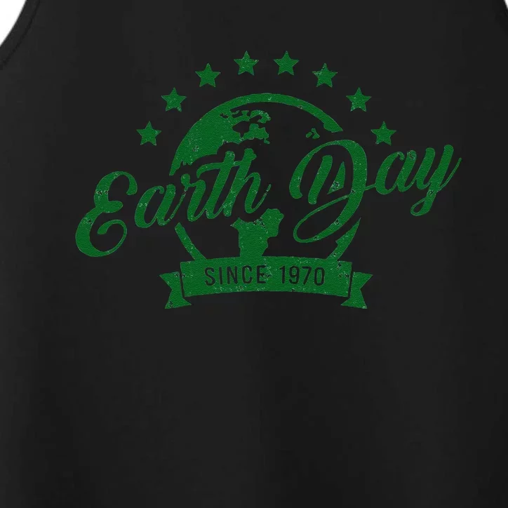 Earth Day Since 1970 Retro Globe Science Gift Performance Tank