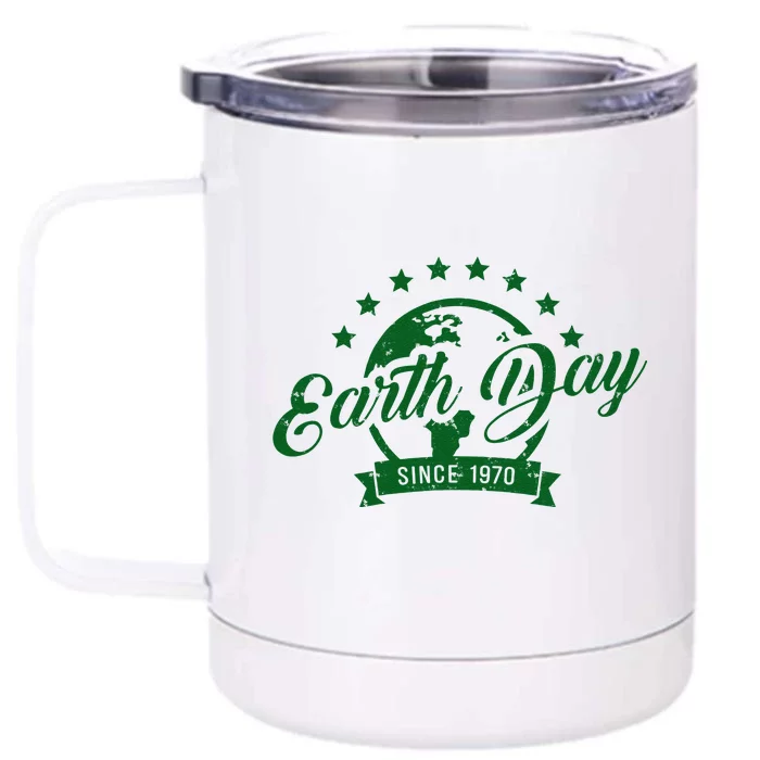 Earth Day Since 1970 Retro Globe Science Gift Front & Back 12oz Stainless Steel Tumbler Cup