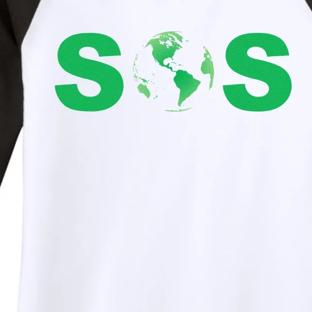 Earth Day SOS ProScience Save The Planet Sustainability Women's Tri-Blend 3/4-Sleeve Raglan Shirt