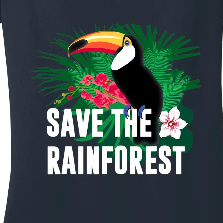 Earth Day Save The Rainforest Women's V-Neck T-Shirt