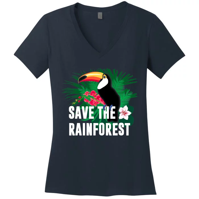 Earth Day Save The Rainforest Women's V-Neck T-Shirt