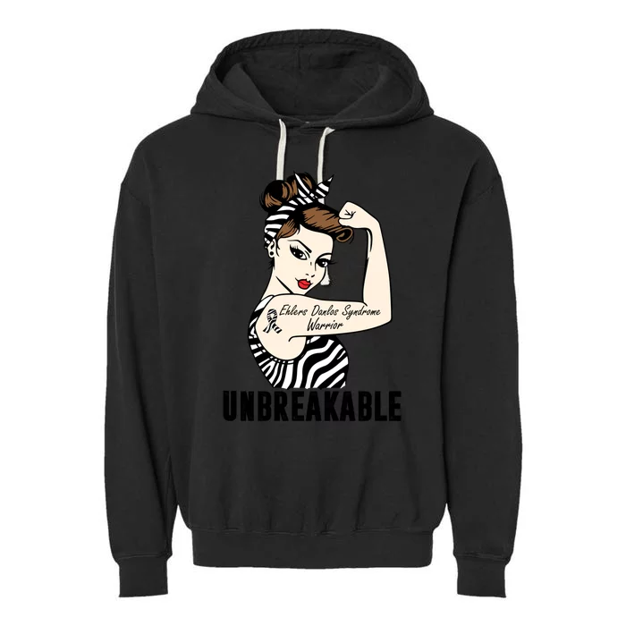 Ehlers Danlos Syndrome Warrior Unbreakable Strong Gift Garment-Dyed Fleece Hoodie