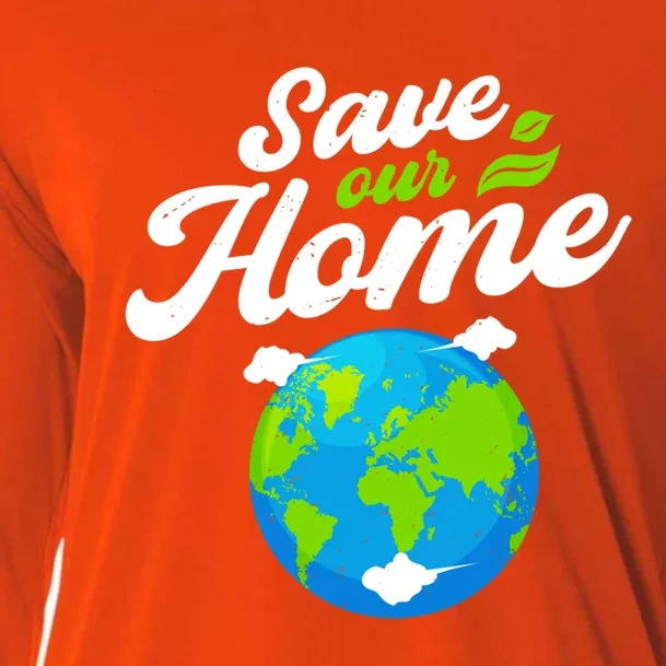 Earth Day Save Our Home Planet Conservation Preservation Gift Cooling Performance Long Sleeve Crew