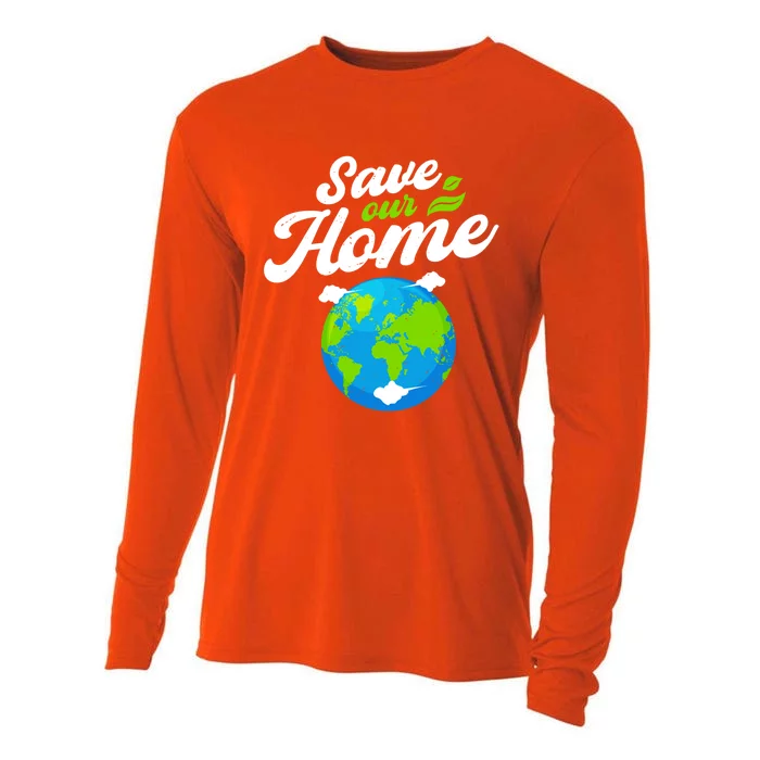 Earth Day Save Our Home Planet Conservation Preservation Gift Cooling Performance Long Sleeve Crew