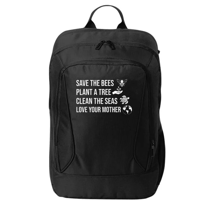 Earth Day Save the Bees Plant More Trees Clean the Seas City Backpack