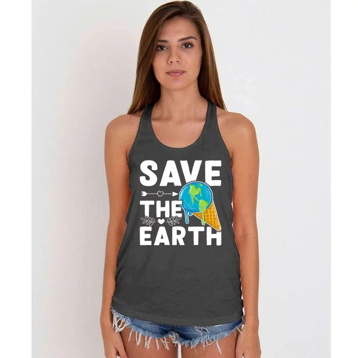 Earth Day Save The Earth Gift Women's Knotted Racerback Tank