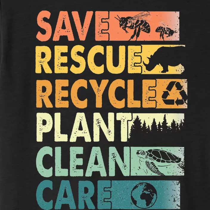 Earth Day Save Bees Rescue Animals Recycle Plastics ChromaSoft Performance T-Shirt