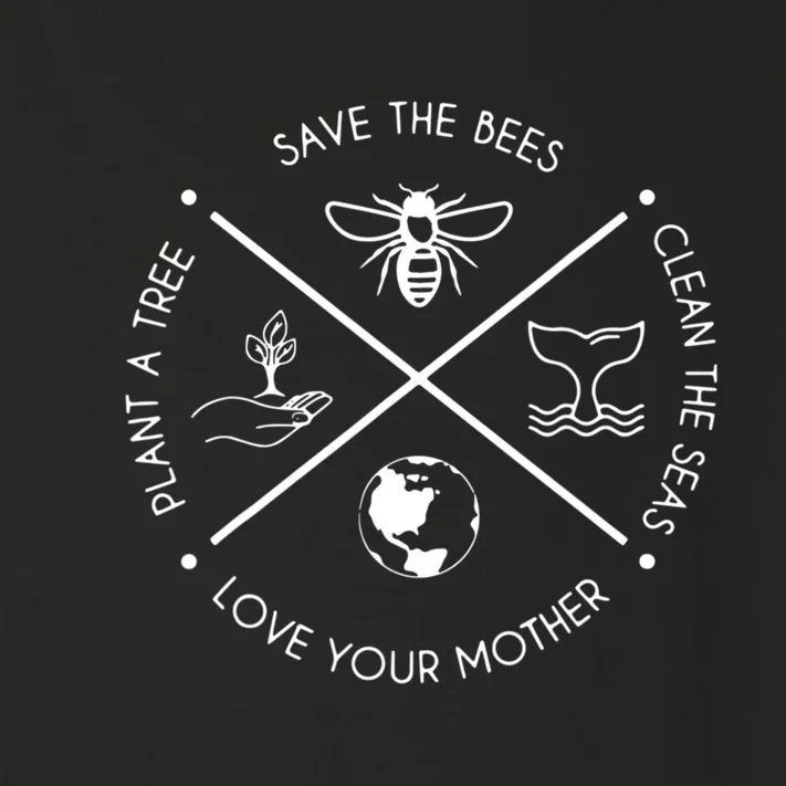 Earth Day Save The Bees Plant More Trees Clean The Seas Toddler Long Sleeve Shirt