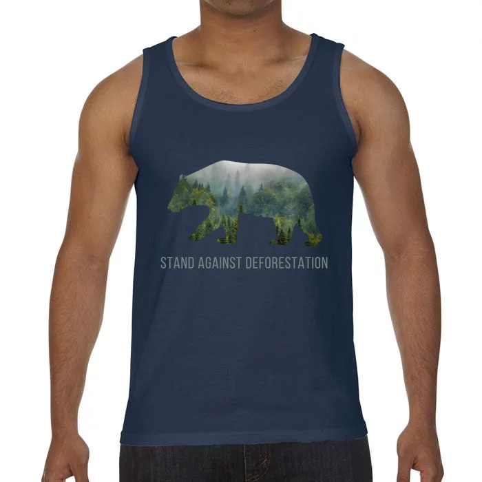 Earth Day Stand Against Deforestation Bear Cool Gift Comfort Colors® Tank Top