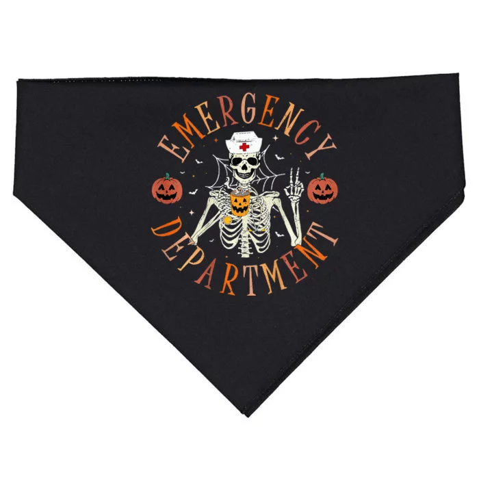 Emergency Department Skeleton Er Nurse Halloween USA-Made Doggie Bandana