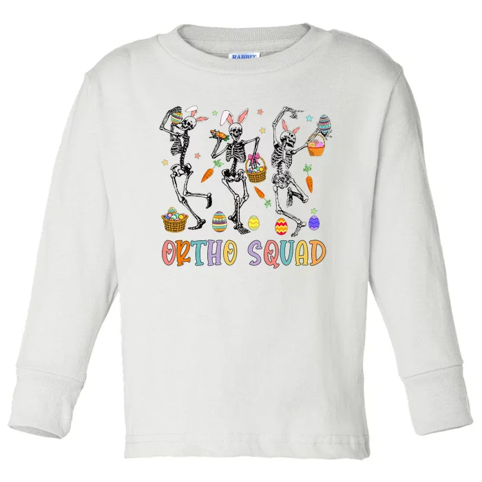 Easter Day Skeleton Ortho Squad Dance Orthopedic Toddler Long Sleeve Shirt