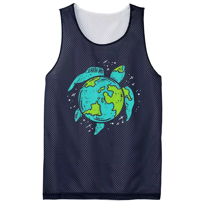 Earth Day Sea Turtle Save The Planet Cute Mesh Reversible Basketball Jersey Tank