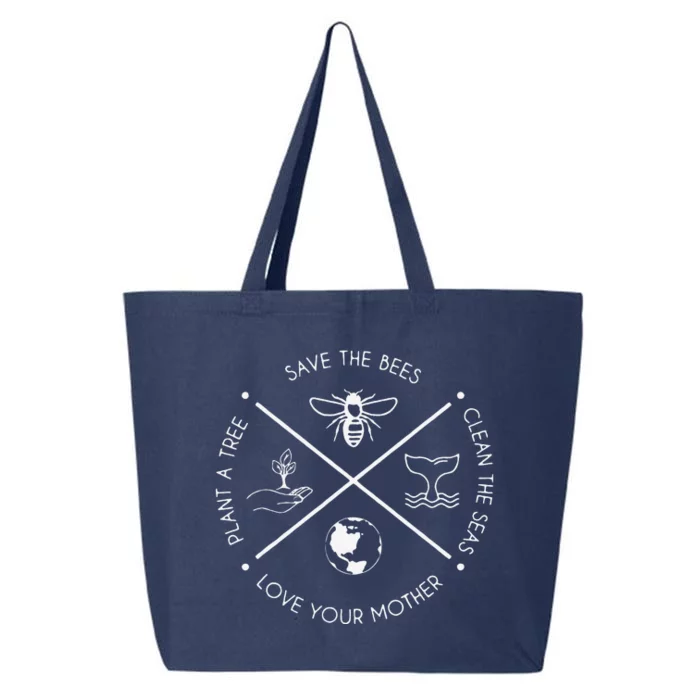 Earth Day Save The Bees Plant More Trees Clean The Seas 25L Jumbo Tote