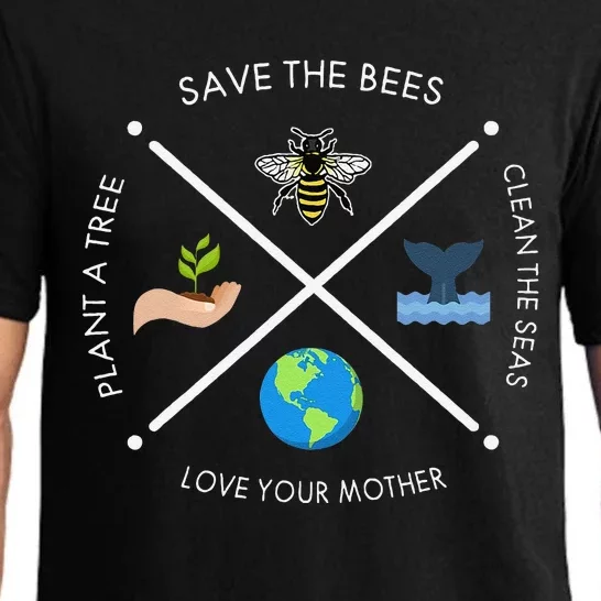 Earth Day Save The Bees Plant More Trees Clean The Seas Pajama Set