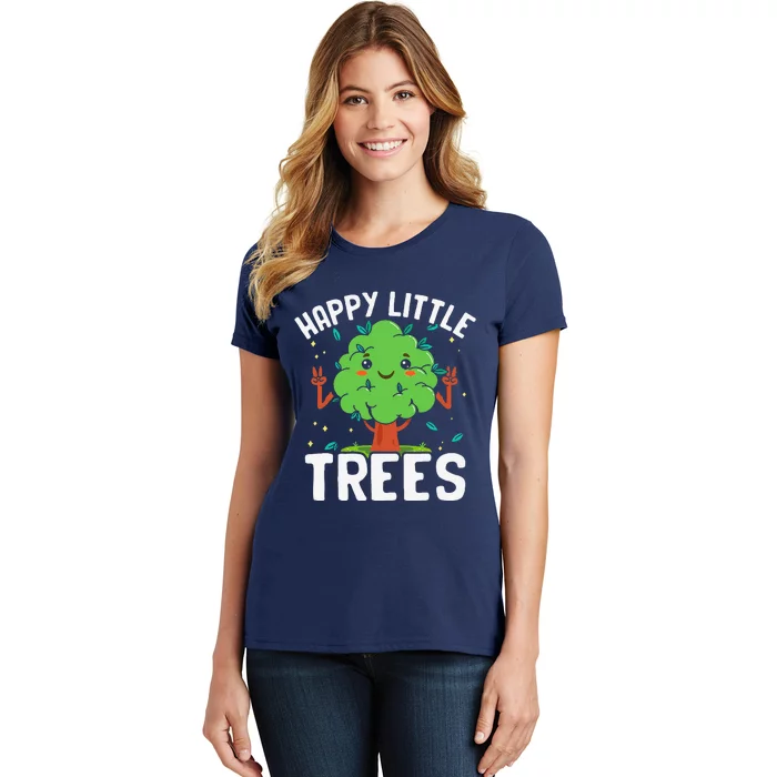 Earth Day Save The Earth Environmentalist Happy Little Trees Women's T-Shirt