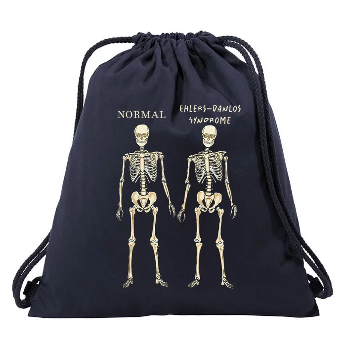 Ehlers Danlos Syndrome Skeletons Zebra Awareness Drawstring Bag