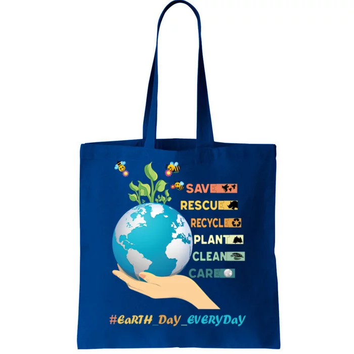 Earth Day Save Bees Rescue Animals Recycle Plastics Gift Tote Bag