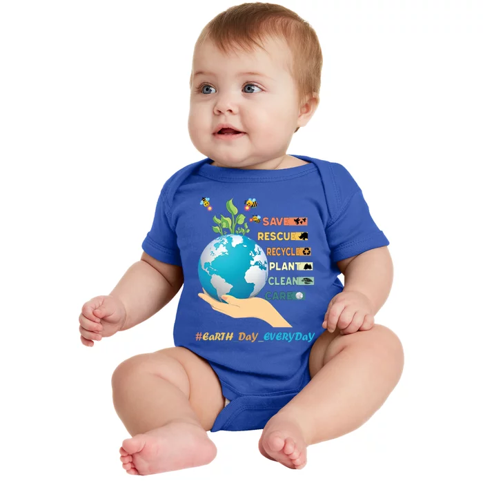 Earth Day Save Bees Rescue Animals Recycle Plastics Gift Baby Bodysuit