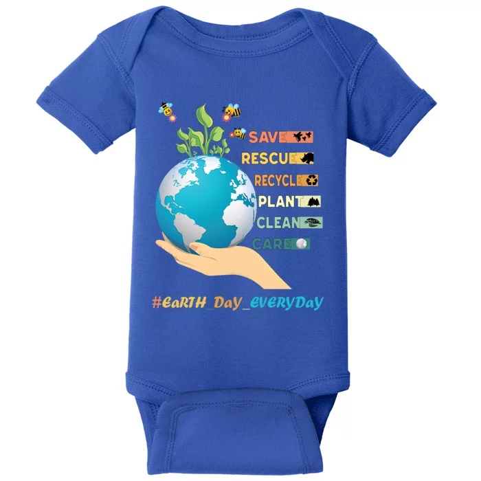 Earth Day Save Bees Rescue Animals Recycle Plastics Gift Baby Bodysuit