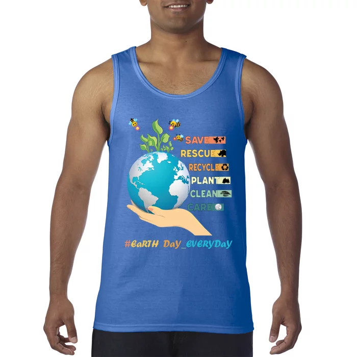 Earth Day Save Bees Rescue Animals Recycle Plastics Gift Tank Top