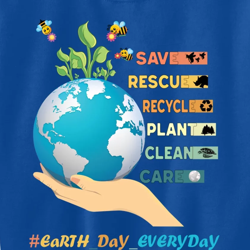 Earth Day Save Bees Rescue Animals Recycle Plastics Gift Kids Sweatshirt