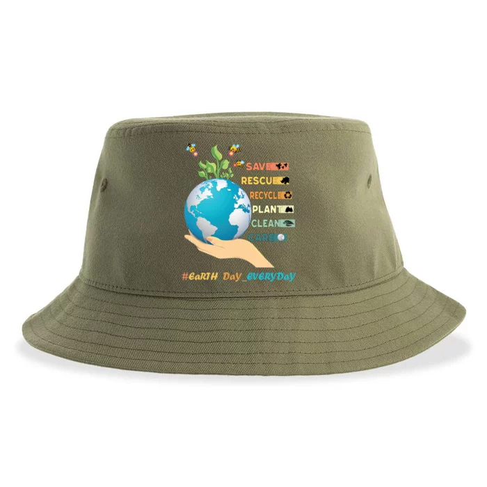 Earth Day Save Bees Rescue Animals Recycle Plastics Gift Sustainable Bucket Hat