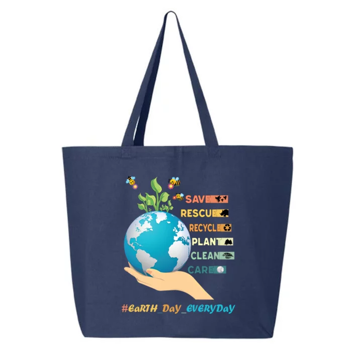 Earth Day Save Bees Rescue Animals Recycle Plastics Gift 25L Jumbo Tote