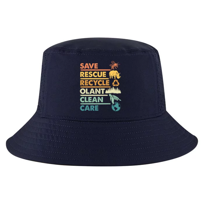 Earth Day Save Bees Rescue Animals Recycle Plastics Gift Cool Comfort Performance Bucket Hat