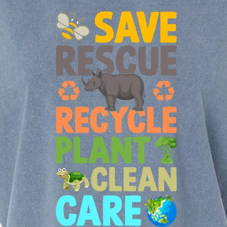 Earth Day Save Bees Rescue Animals Recycle Plastics Great Gift Garment-Dyed Women's Muscle Tee