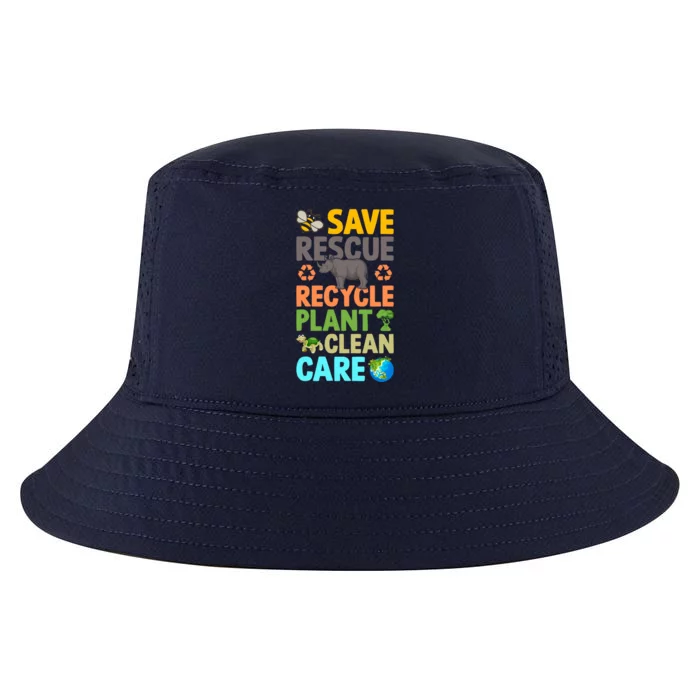 Earth Day Save Bees Rescue Animals Recycle Plastics Great Gift Cool Comfort Performance Bucket Hat